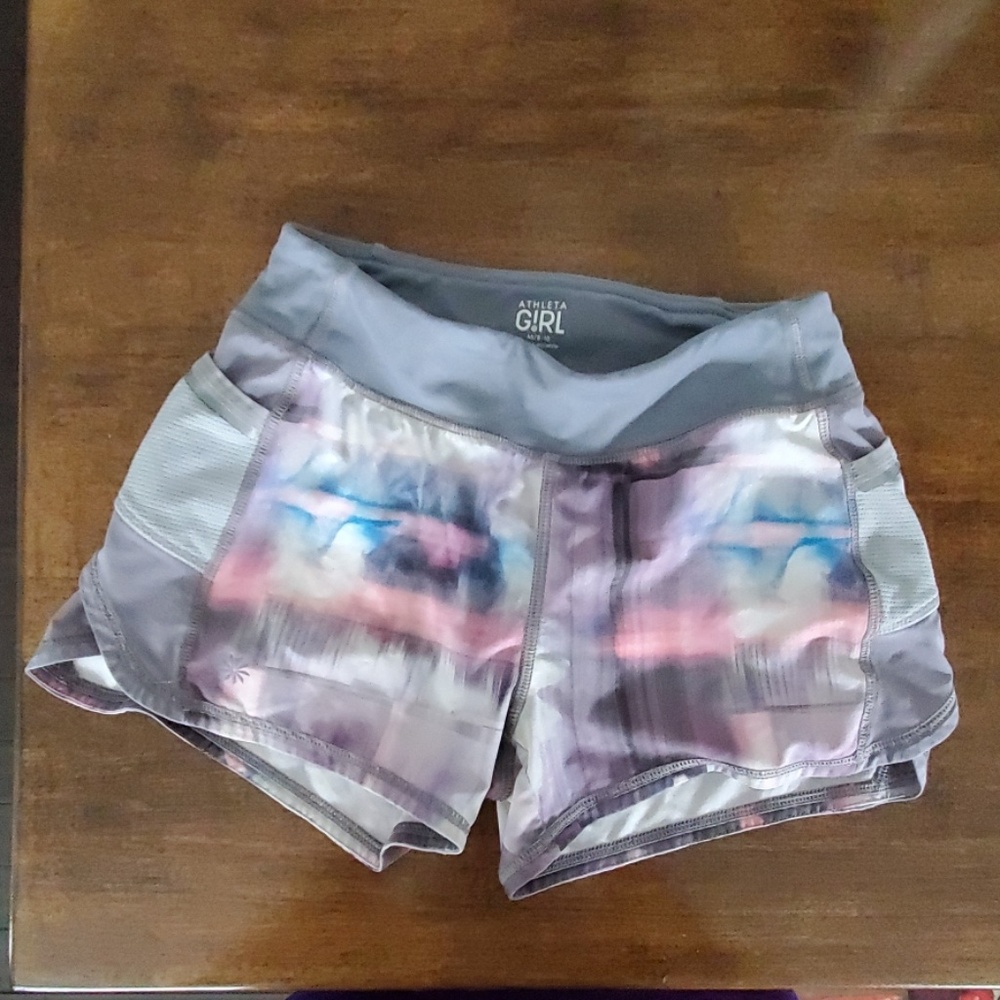 Size 8/10 multi colored Athleta Race Breaker short